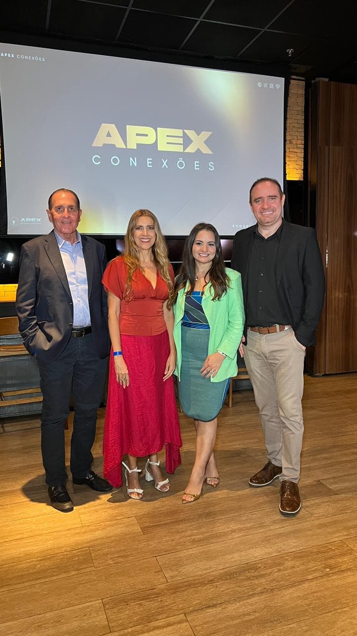Cleane Fontenele prestigia evento da Apex Conexões ao lado de Michel Avila, João Fiuza e Eliziane Abreu